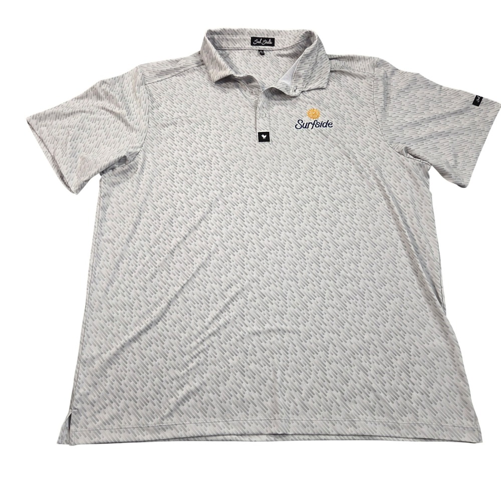 Bad Birdie Performance Polo Shirt Mens 2XL Gray Golf Surfside Logo Short Sleeve